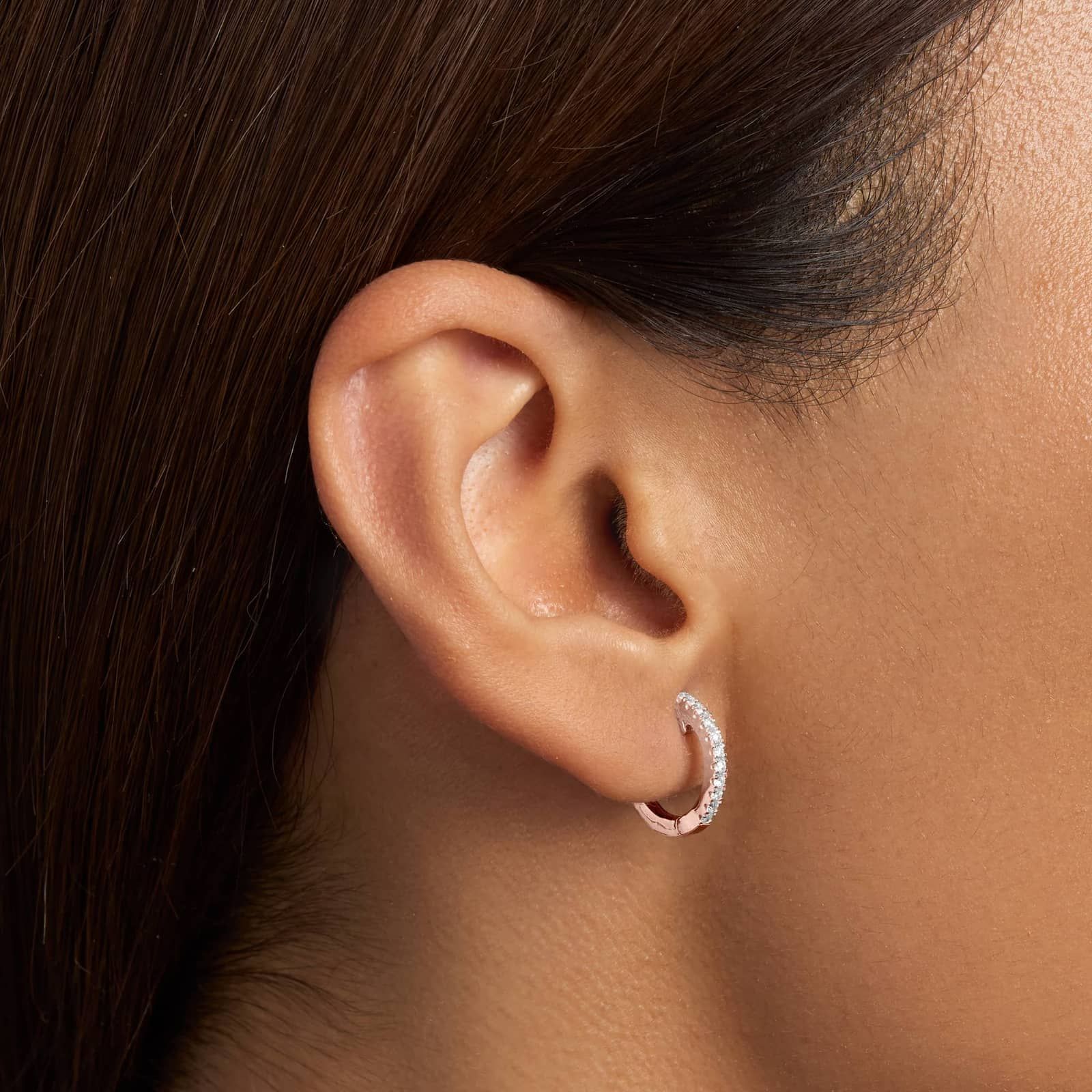 The Perfect Diamond Hoops In 14k Rose Gold (1/4 ct. tw.)