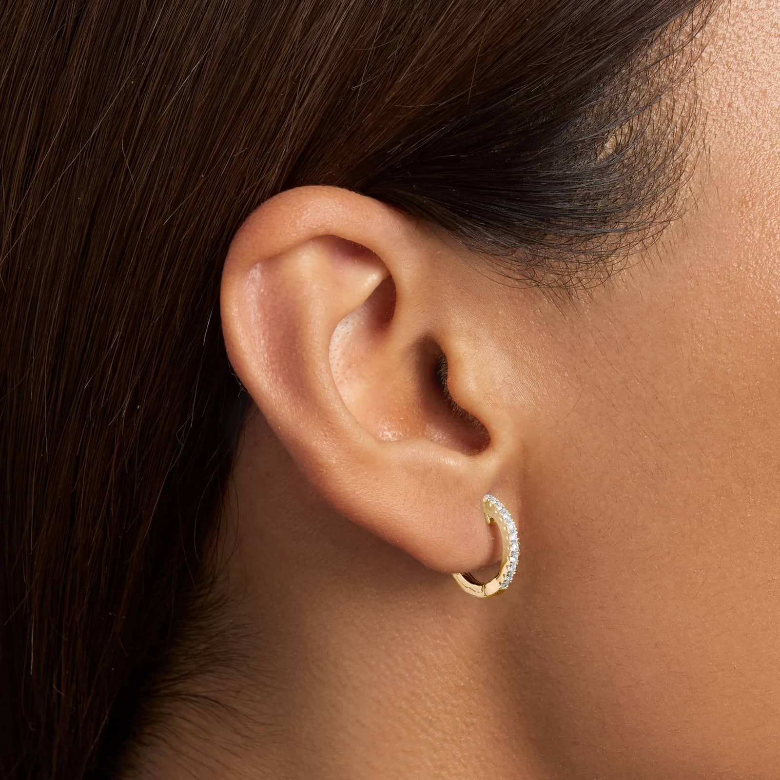 The Perfect Diamond Hoops in 14k Yellow Gold (1/4 ct. tw.)
