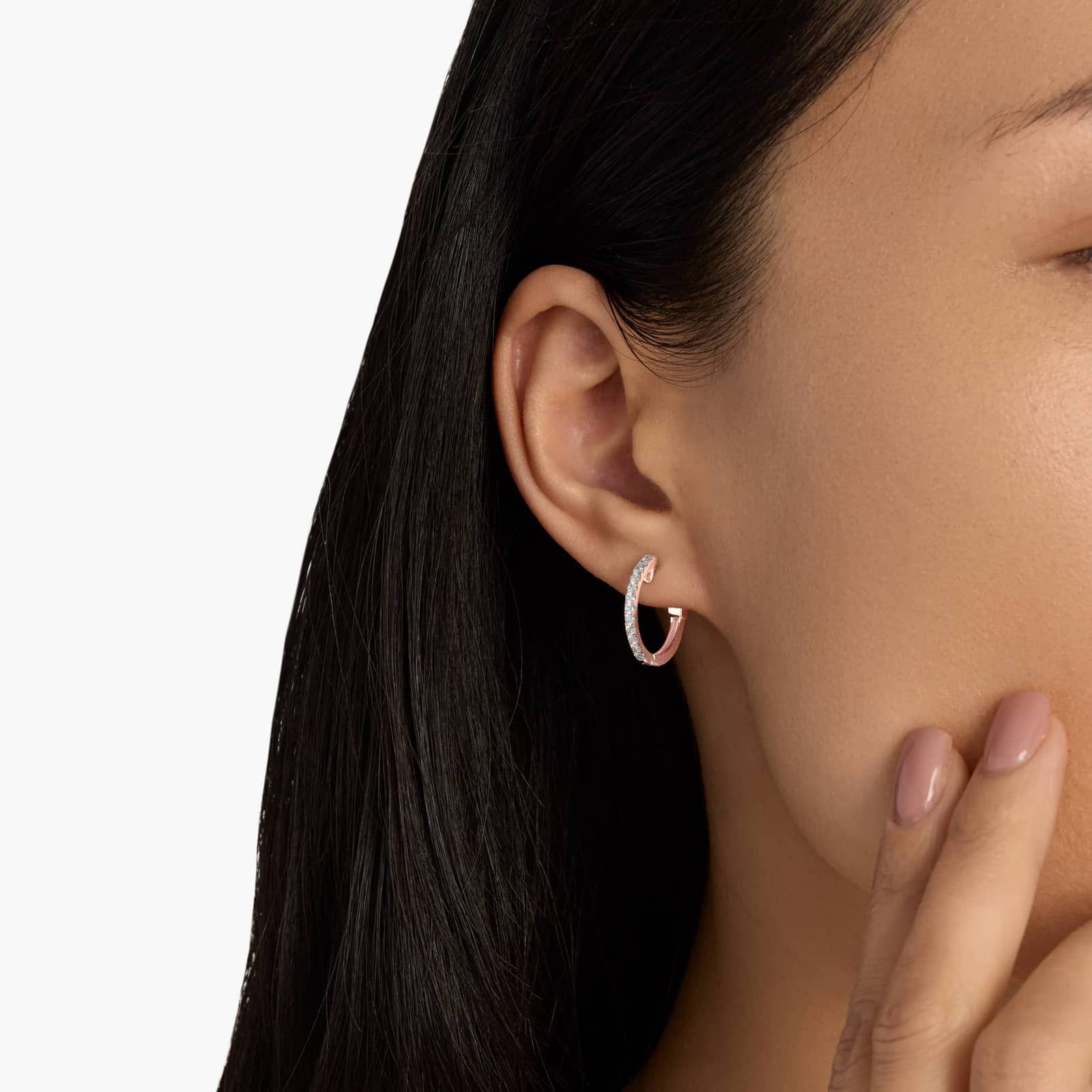 The Perfect Diamond Hoops In 14k Rose Gold (1/2 ct. tw.)