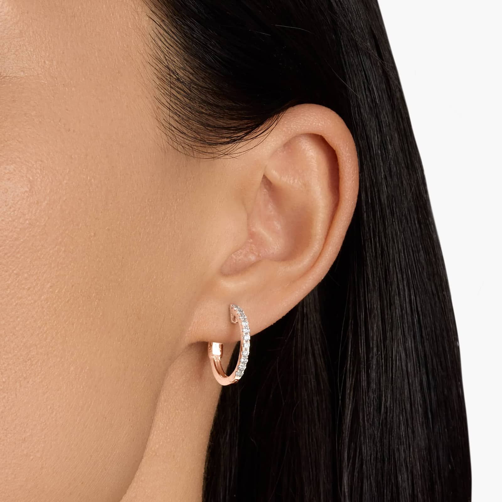 The Perfect Diamond Hoops In 14k Rose Gold (1/2 ct. tw.)