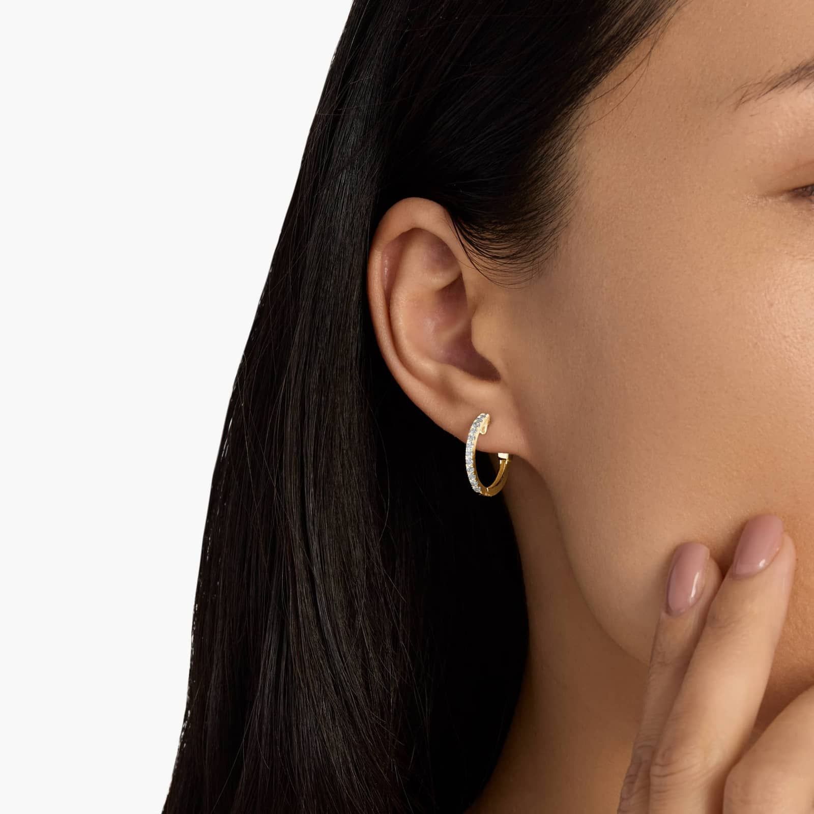 The Perfect Diamond Hoops in 14k Yellow Gold (1/2 ct. tw.)