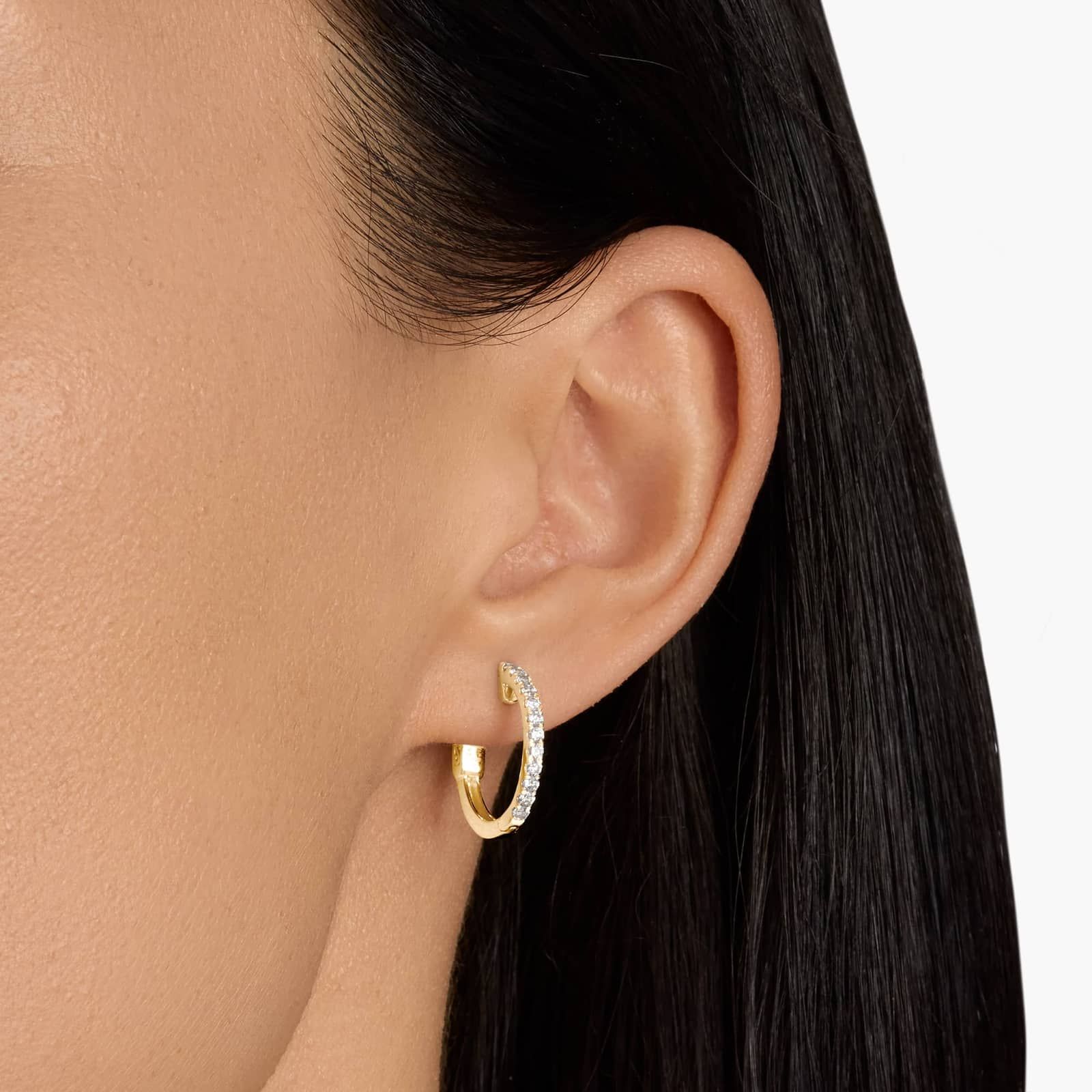 The Perfect Diamond Hoops in 14k Yellow Gold (1/2 ct. tw.)