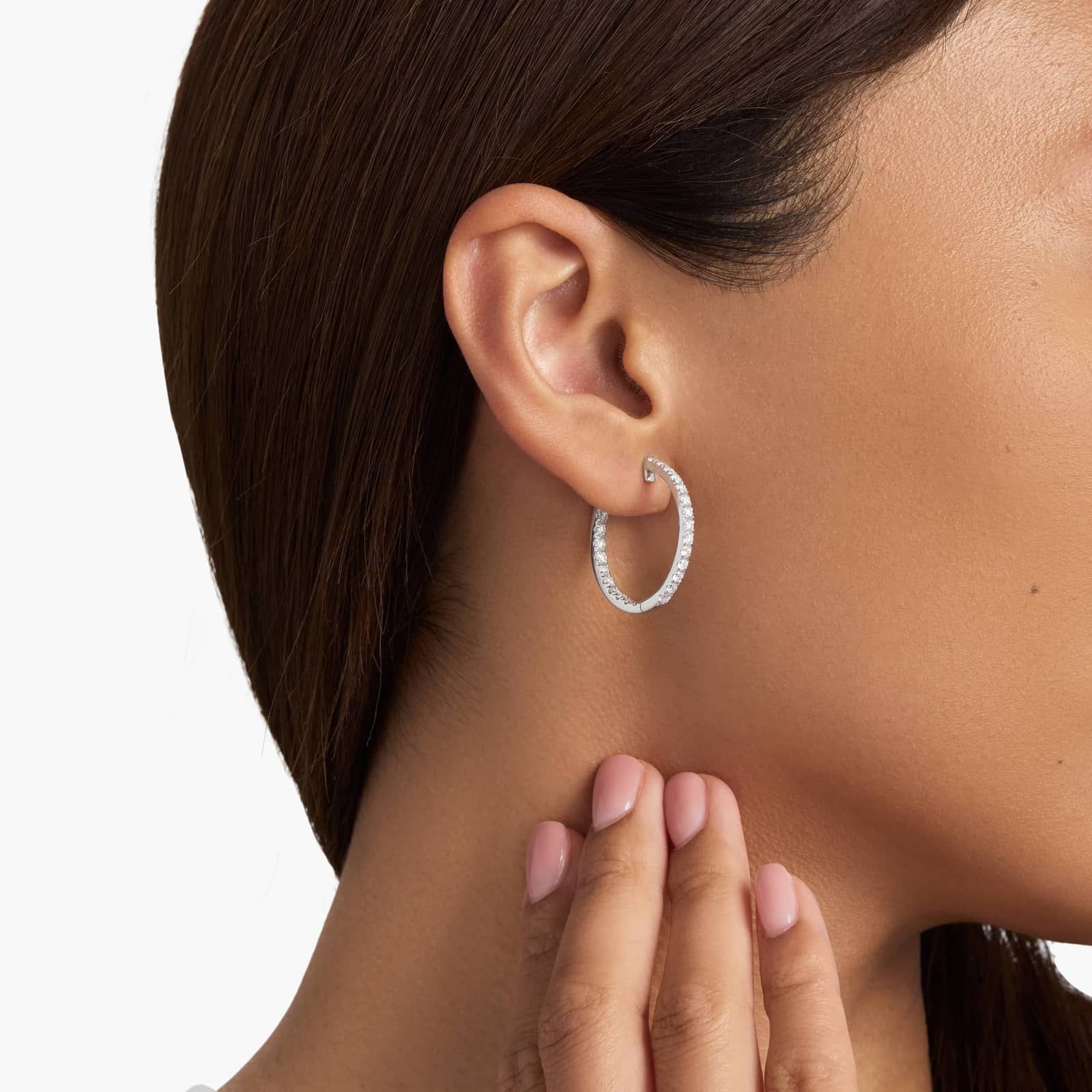 The Perfect Diamond Hoops in 14k White Gold (2 ct. tw.)