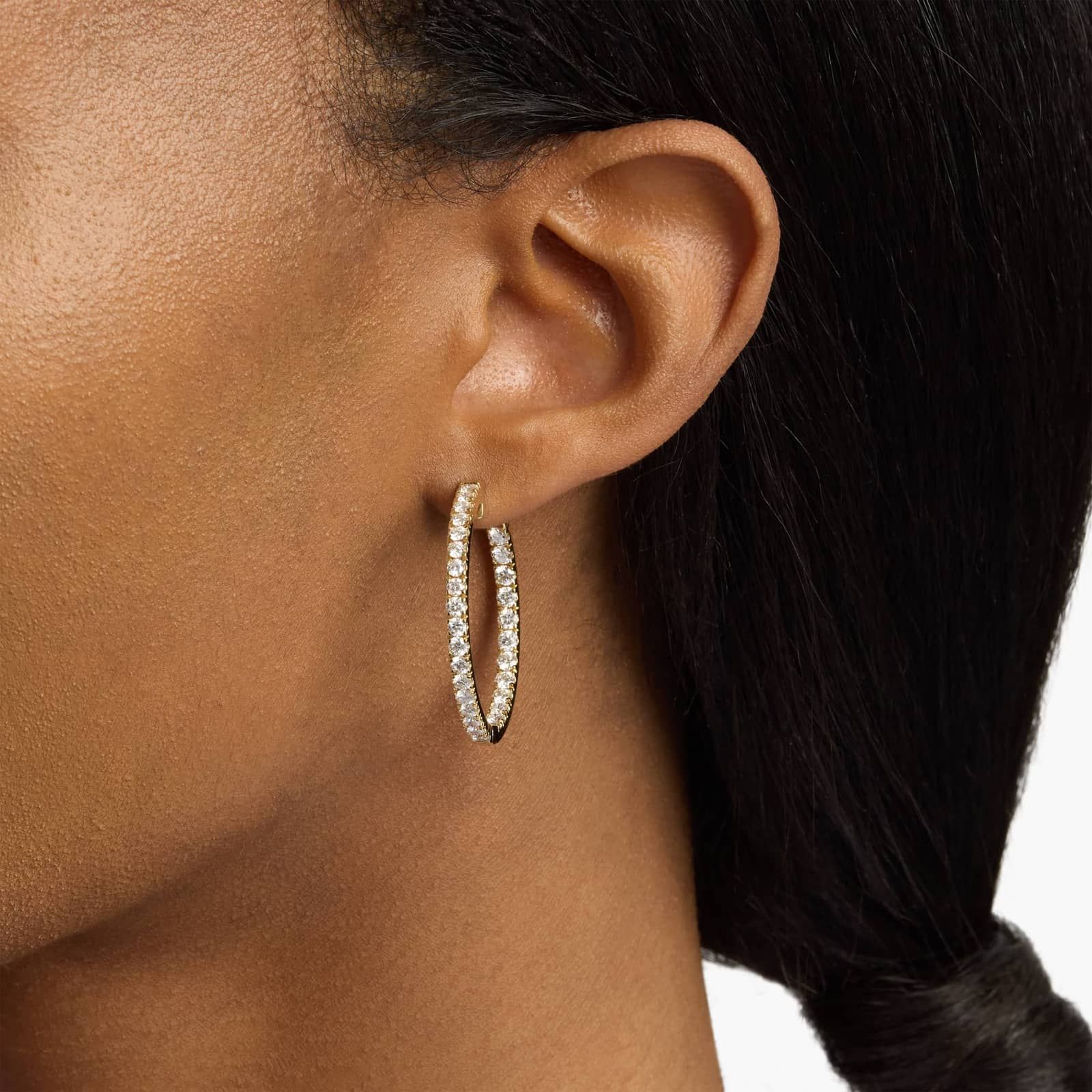 The Perfect Diamond Hoops in 14k Yellow Gold (3 ct. tw.)