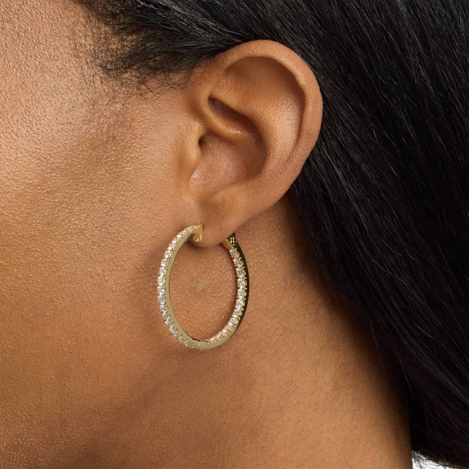 The Perfect Diamond Hoops in 14k Yellow Gold (3 ct. tw.)