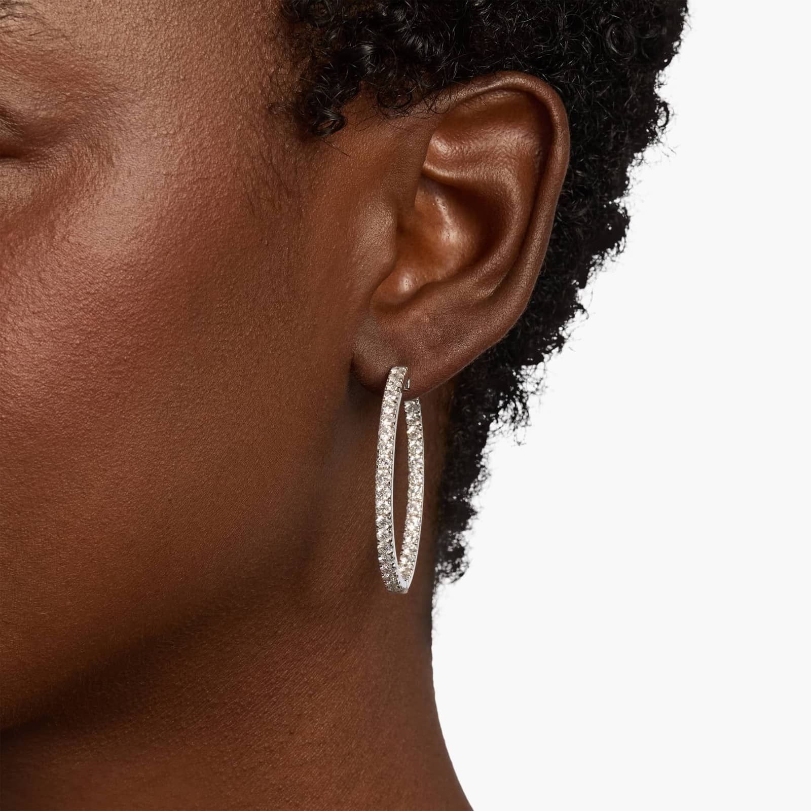 The Perfect Diamond Hoops in 14k White Gold (5 ct. tw.)