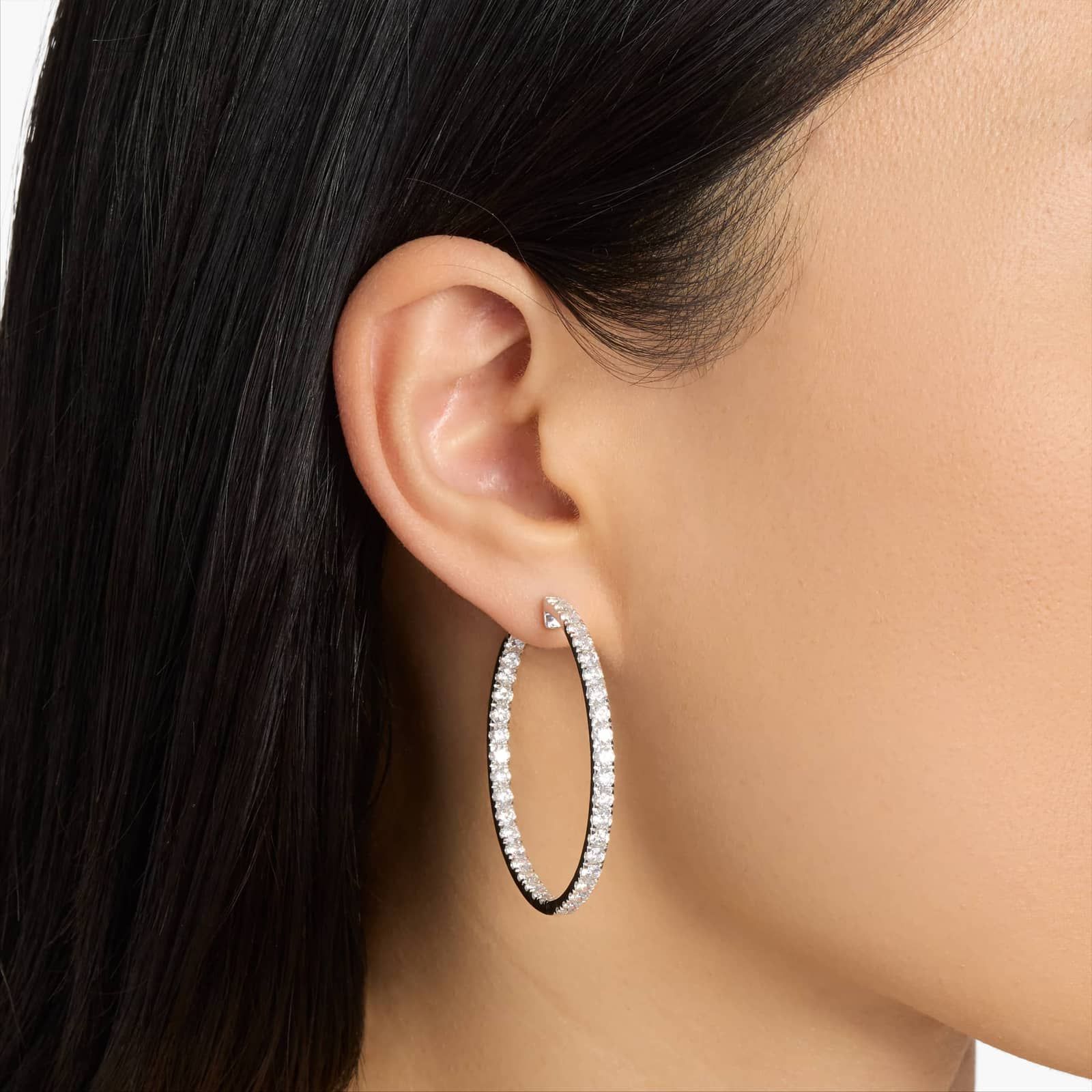 The Perfect Diamond Hoops in 14k White Gold (7 ct. tw.)