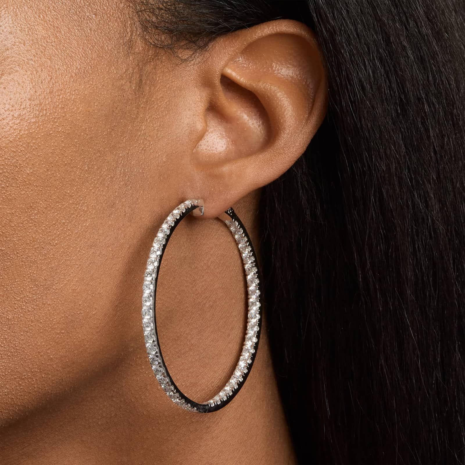 The Perfect Diamond Hoops in 14k White Gold (10 ct. tw.)