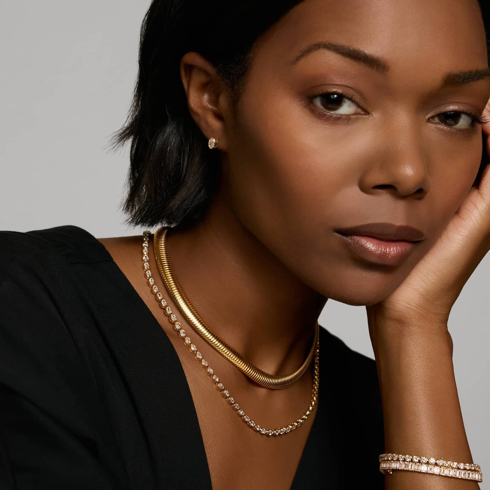 Bezel Stud Earrings With 1 CTW Oval Cut Lab-Grown Diamonds in 14K Yellow Gold