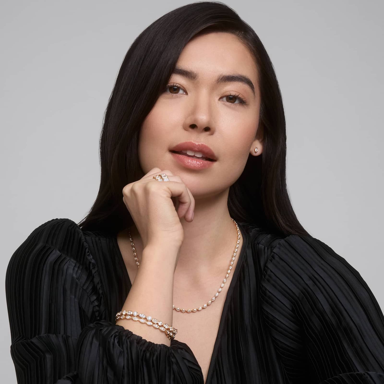 Bezel Diamond Stud Earrings With 0.5 CTW Marquise Cut Diamonds in 14K Yellow Gold