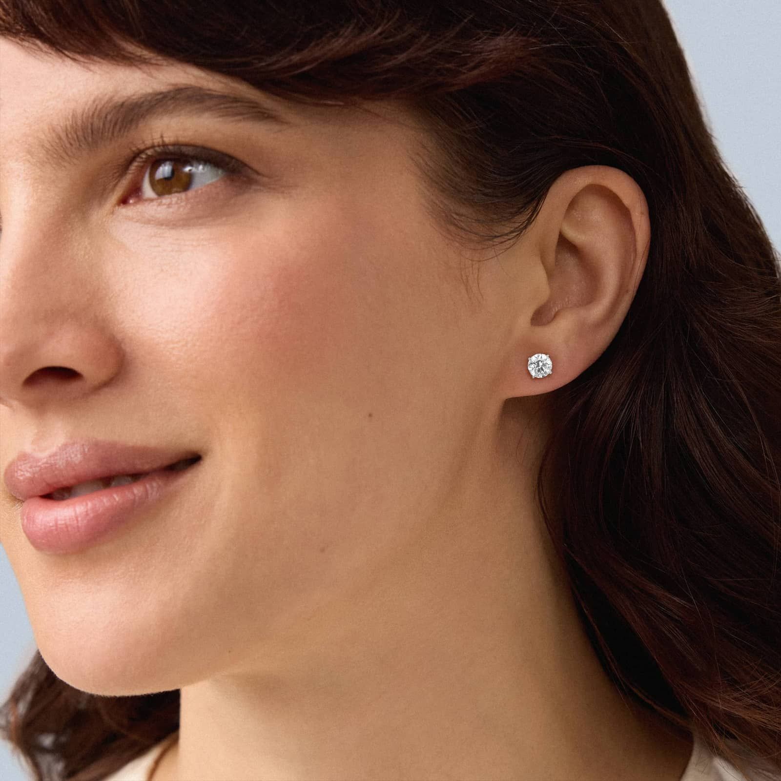 Petal Diamond Stud Earrings in 14K White Gold (1 1/2 ct. tw.)