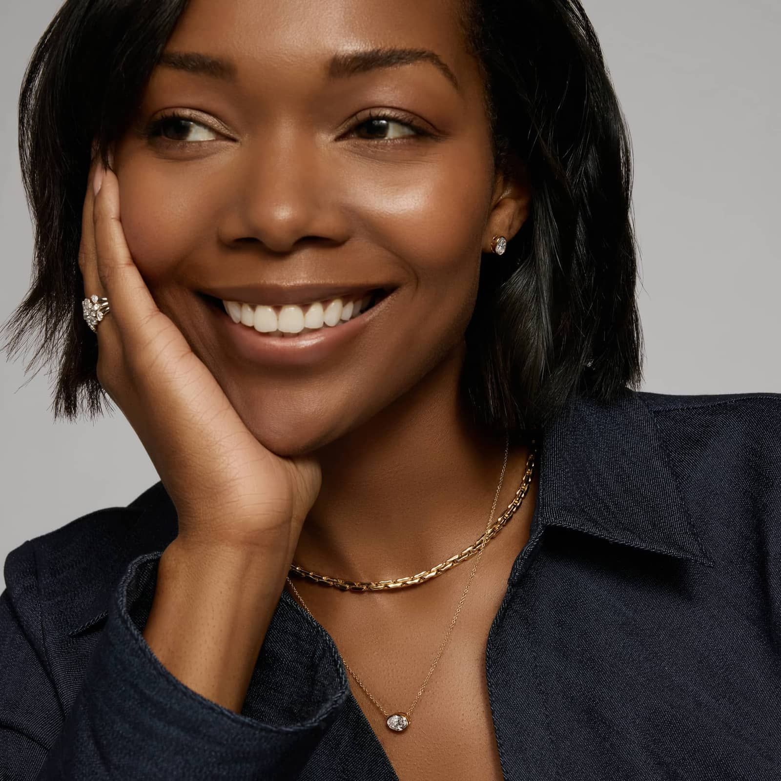 East-West Bezel Solitaire Pendant Necklace With 1.5 CTW Oval Cut Lab-Grown Diamond in 14K Yellow Gold