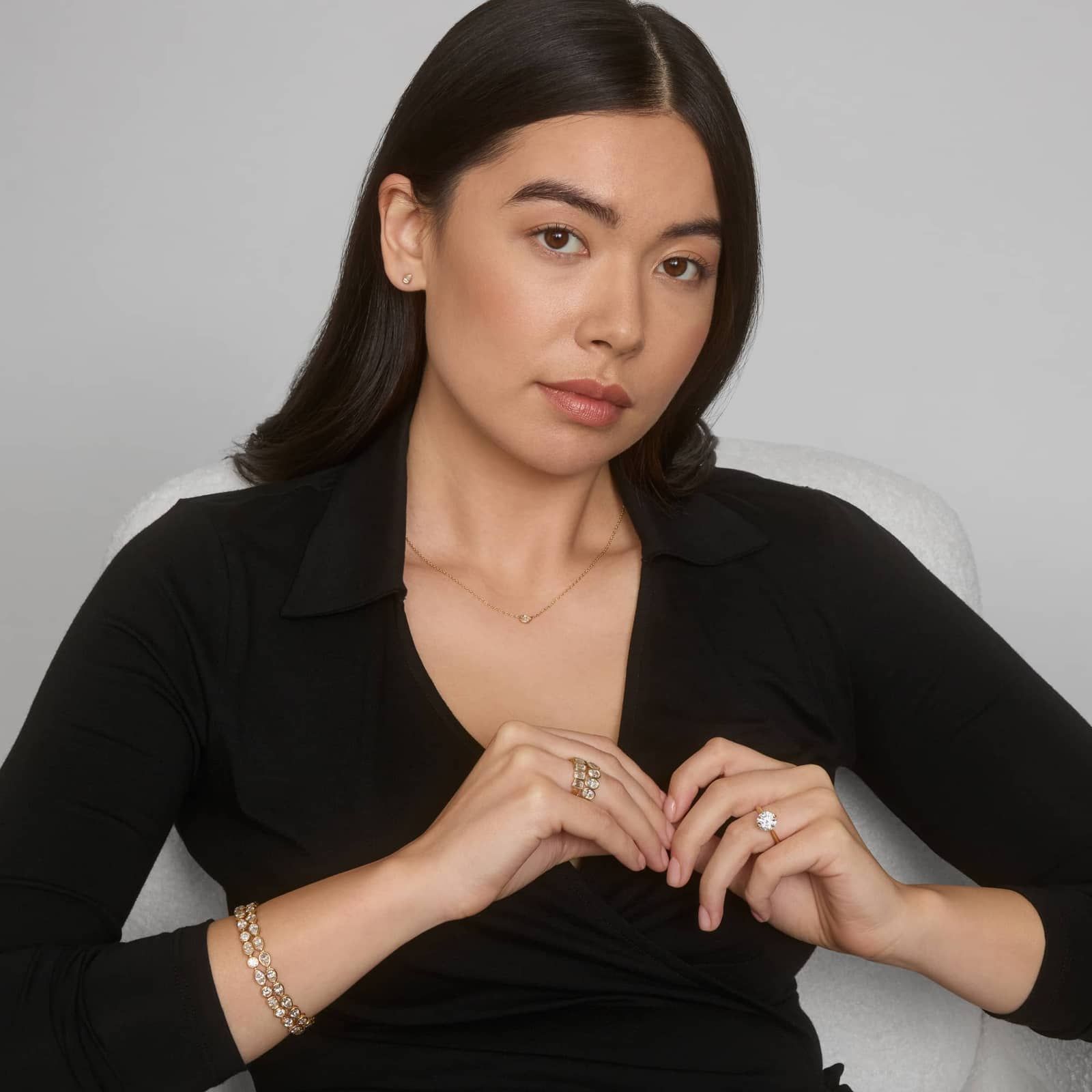 East-West Bezel Solitaire Pendant Necklace With 0.25 CTW Pear Shaped Diamond in 14K Yellow Gold