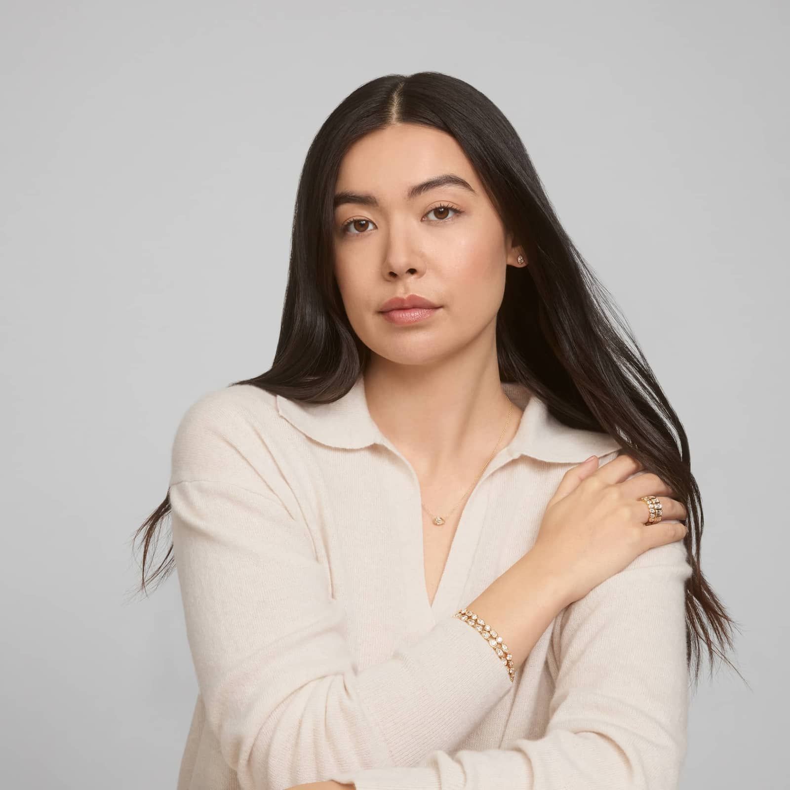 East-West Bezel Solitaire Pendant Necklace With 0.75 CTW Pear Shaped Lab-Grown Diamond in 14K Yellow Gold