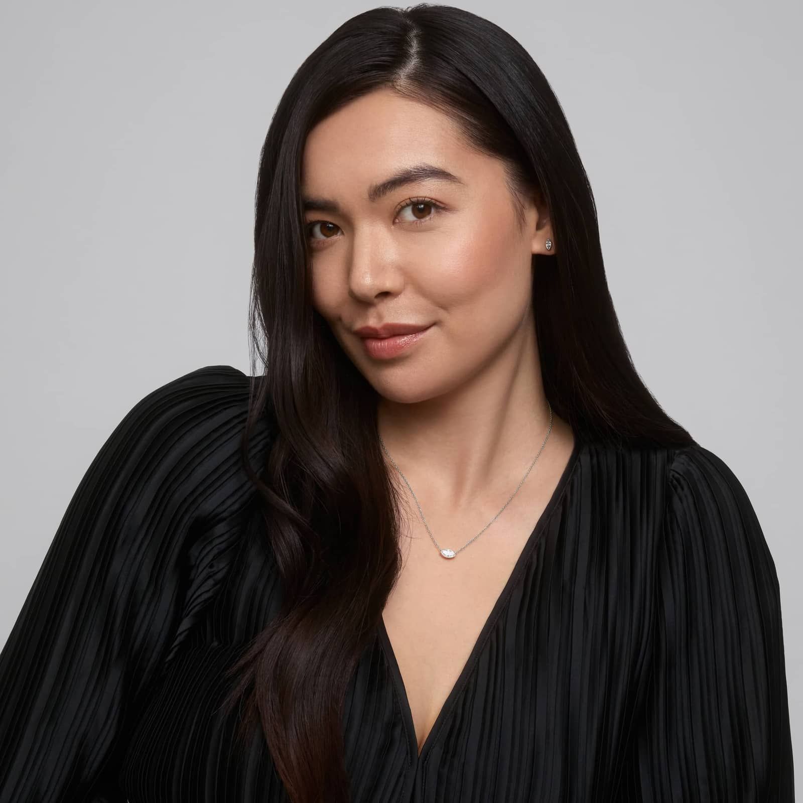 East-West Bezel Solitaire Pendant Necklace With 0.75 CTW Marquise Cut Diamonds in Platinum