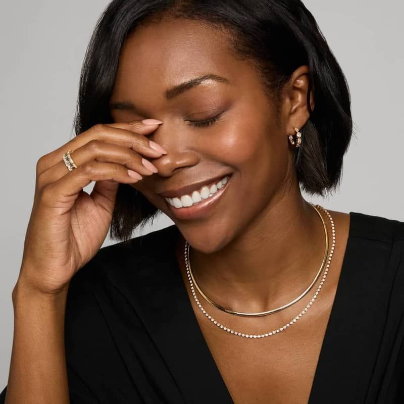 Mini Half Tennis Necklace With 4CTW Round Cut Diamonds In 14K Yellow Gold