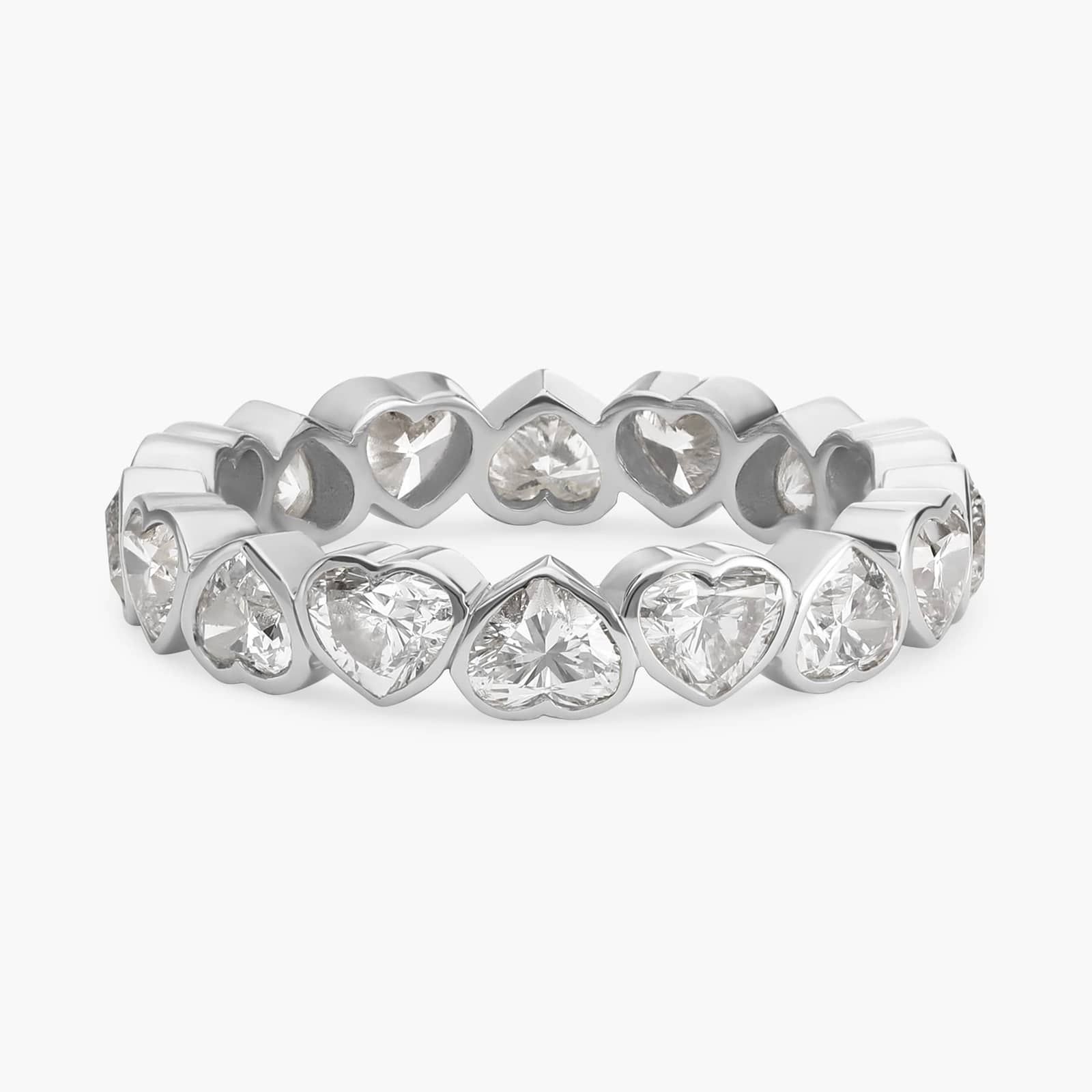 Bezel Heart Diamond Eternity Ring in Platinum (2 3/4 ct. tw.)