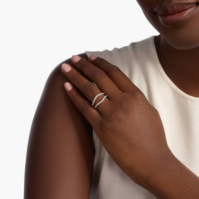 Curved Pavé Diamond Ring Insert in Platinum (1/2 ct. tw.)