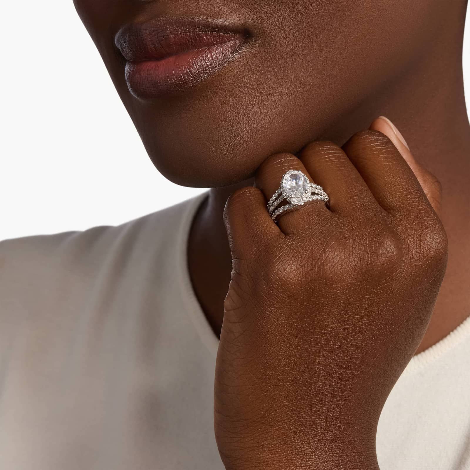 Curved Pavé Diamond Ring Insert in Platinum (1/2 ct. tw.)