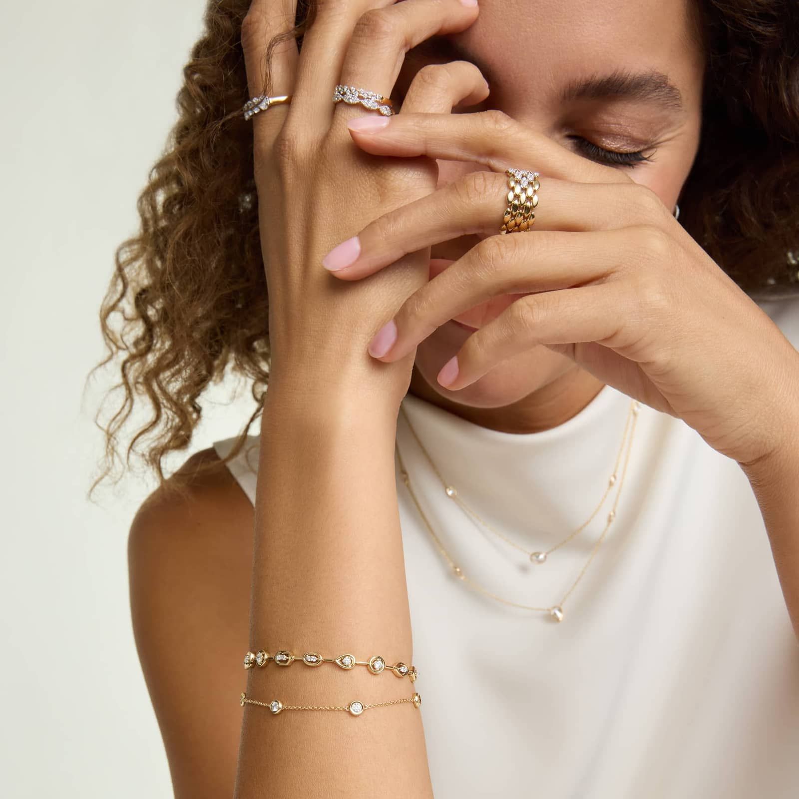 Woven Diamond Wedding Ring with 0.4 CTW Round Cut Lab-Grown Diamonds in 14K Yellow Gold