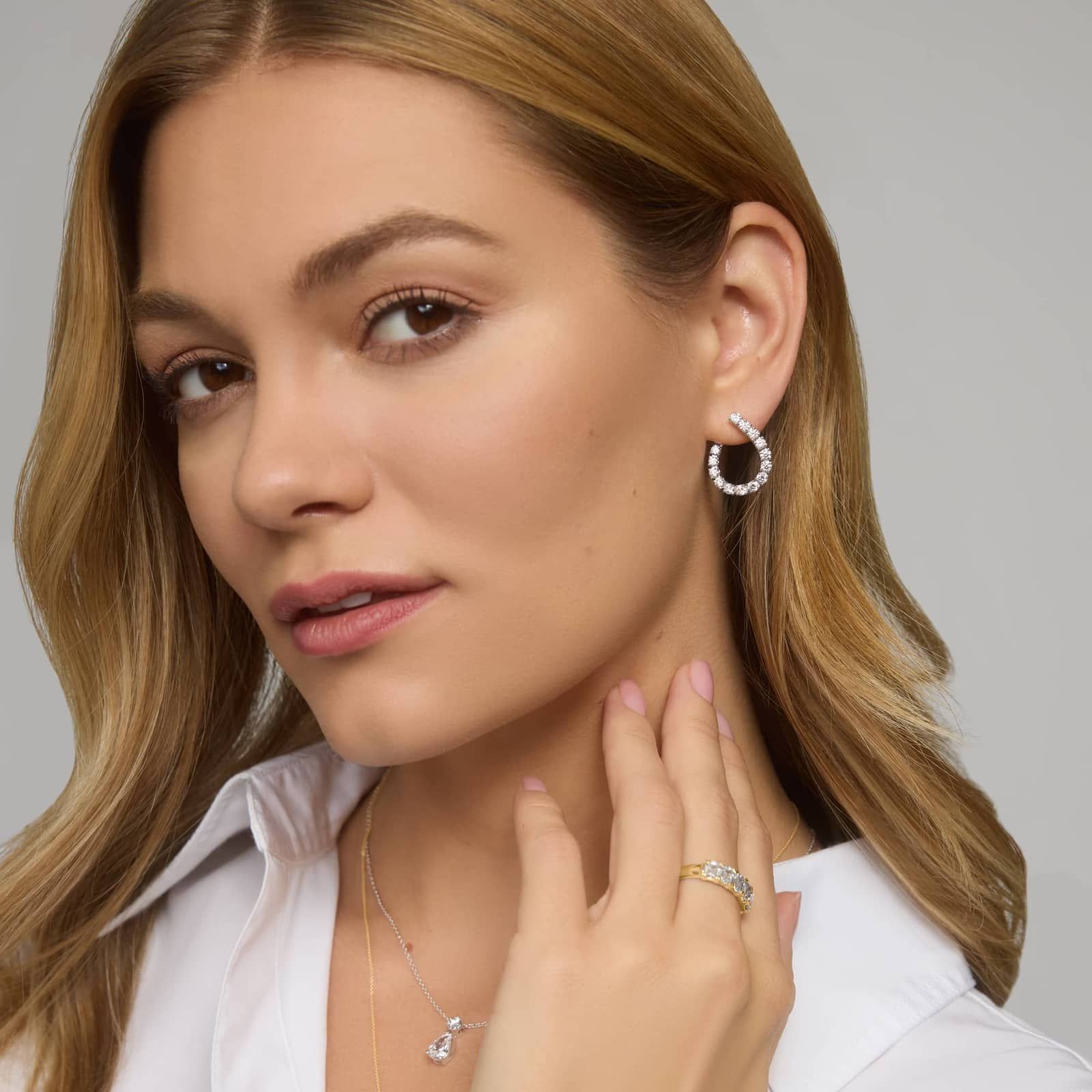 5 Stone Anniversary Ring with 2 CTW Emerald Cut Lab-Grown Diamonds in 14K Yellow Gold