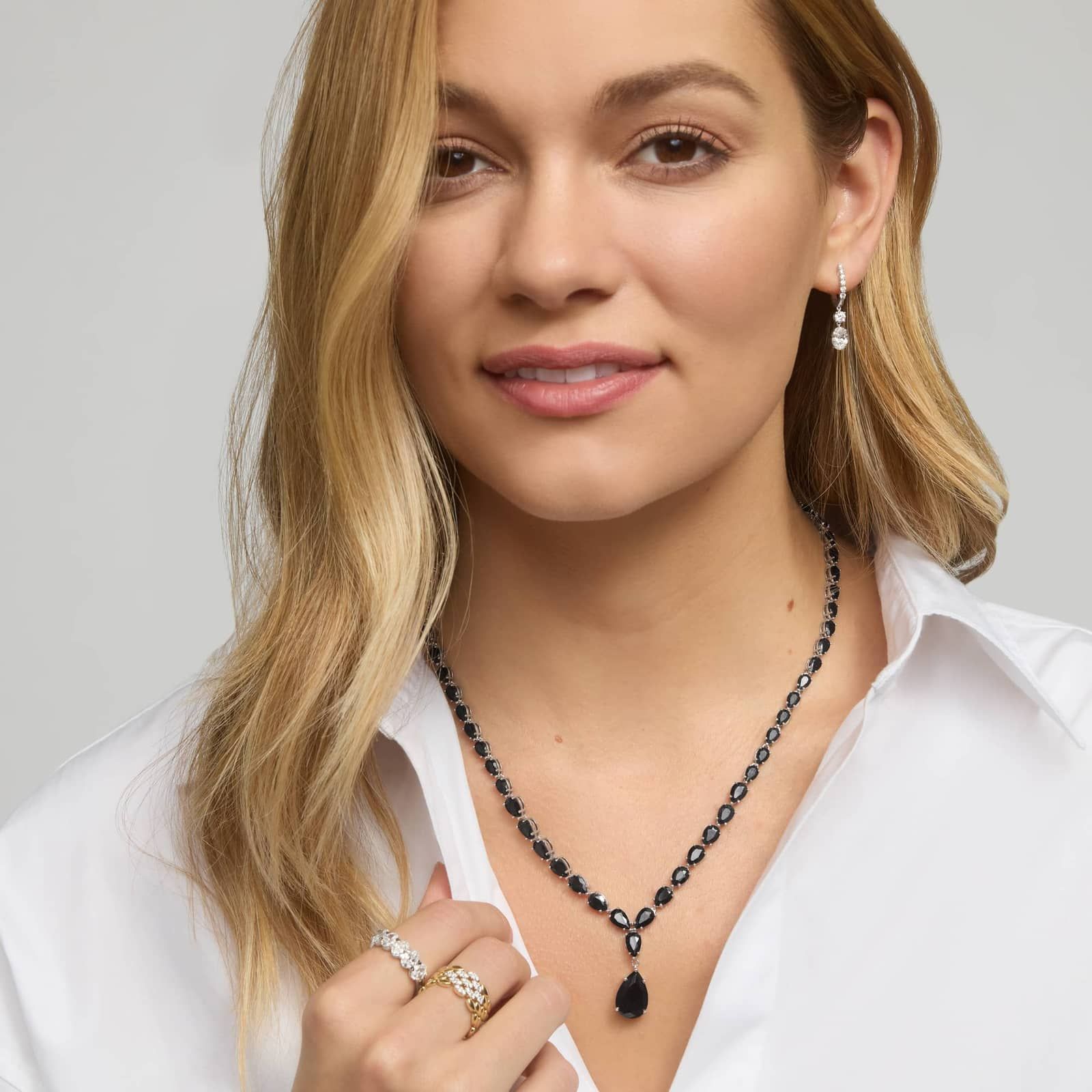 5 Stone Anniversary Ring with 2 CTW Oval Cut Lab-Grown Diamonds in 14K White Gold