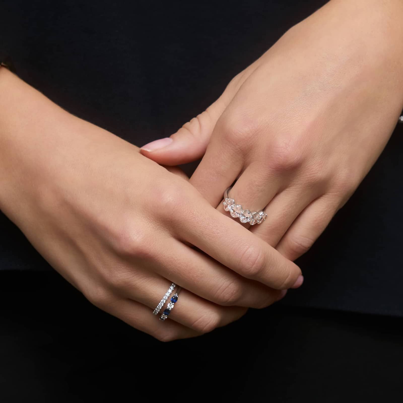 Diamond Riviera Pavé Ring with 0.5 CTW Round Cut Lab-Grown Diamonds in 14K White Gold