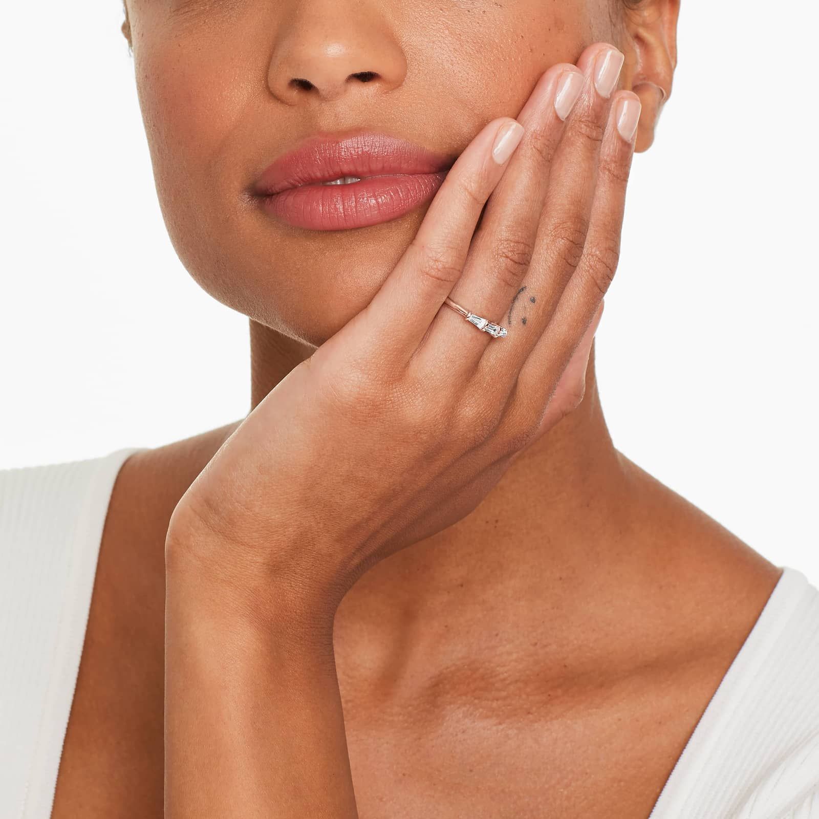 Tapered Baguette Wedding Ring With 0.33 CTW Diamonds In 14K Rose Gold (2.00mm)