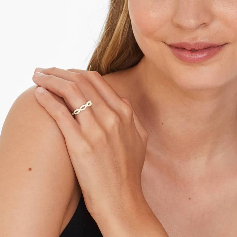 Vintage Infinity Wedding Ring In 14K Yellow Gold (1.80mm)