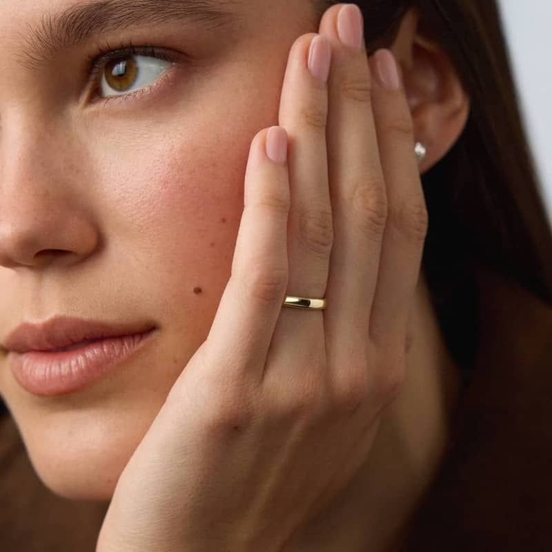 Low Dome Comfort Fit Wedding Ring in 14k Yellow Gold (3mm)