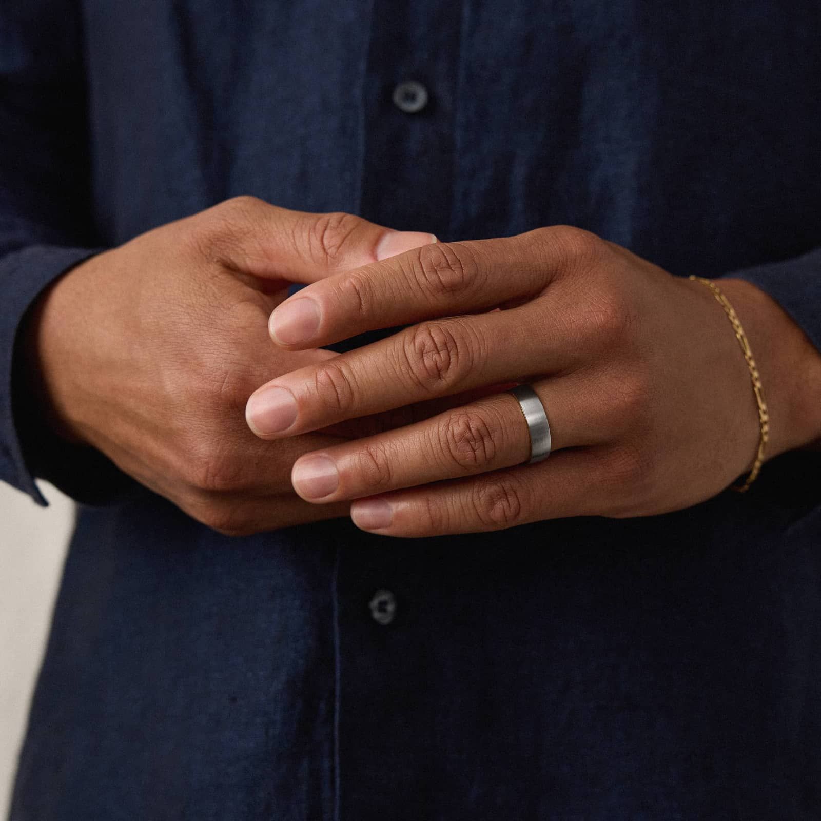 Matte Classic Wedding Ring in Platinum and 18k Yellow Gold (6mm)