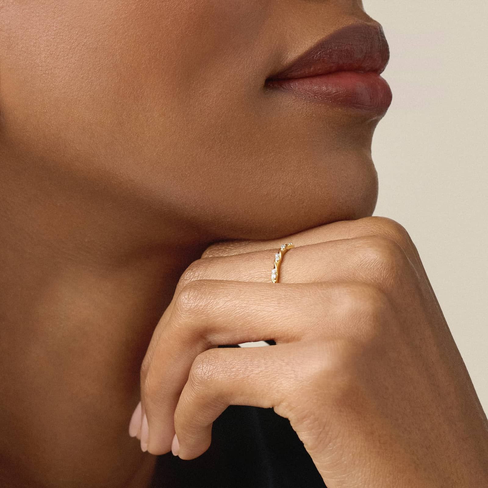 Twisted Diamond Ring in 14K Yellow Gold (1/15 ct. tw.)