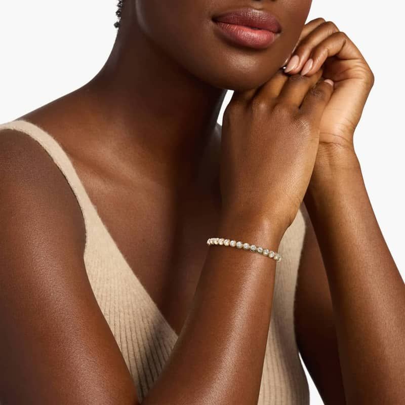 Illusion Bangle Bracelet With Lab-Grown Diamonds In 14K Yellow Gold (6")