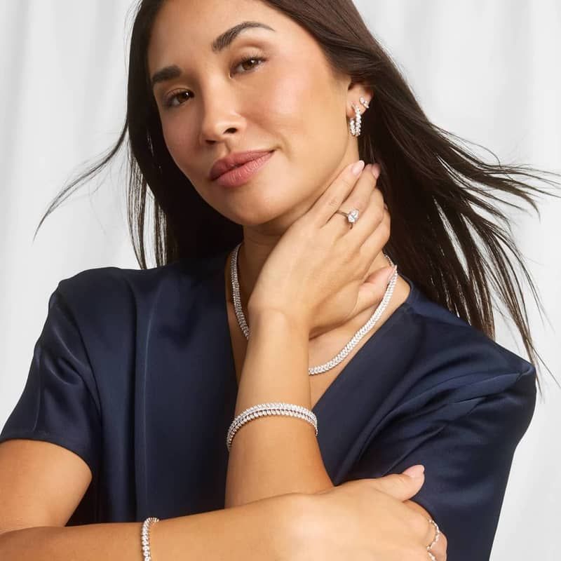 Tennis Bracelet With 6 CTW Marquise Cut Lab-Grown Diamonds In 14K White Gold