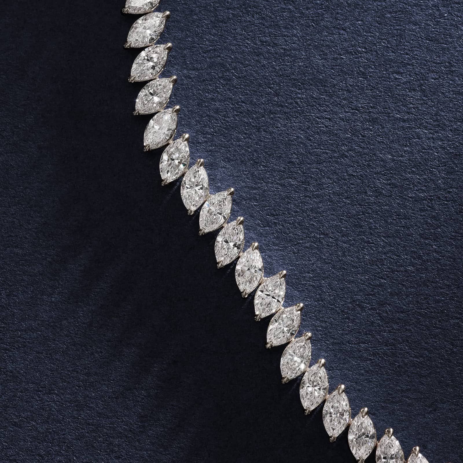 Tennis Bracelet With 6 CTW Marquise Cut Lab-Grown Diamonds In 14K White Gold