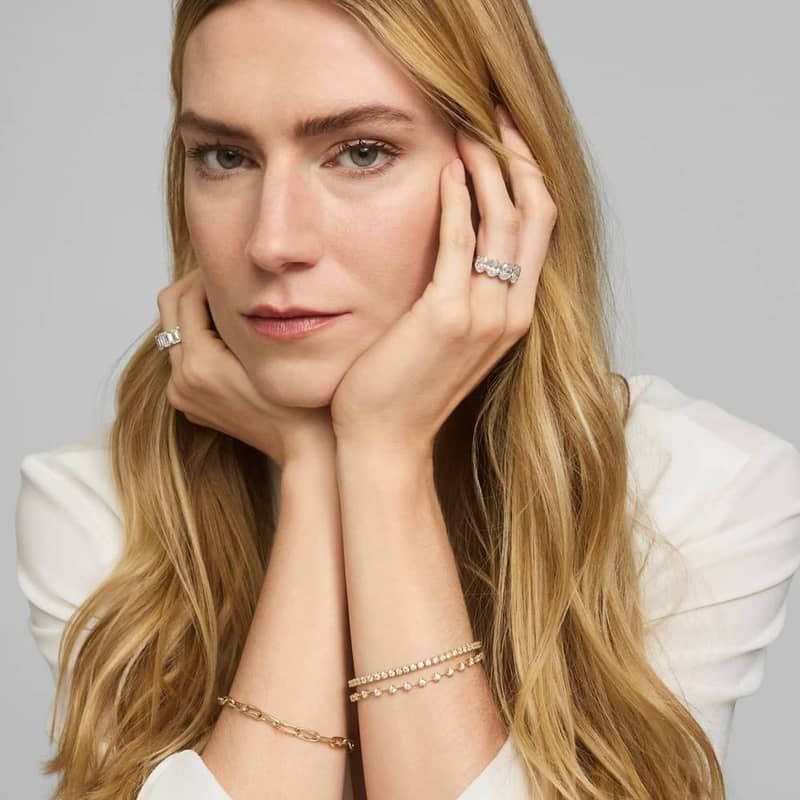 Diamond Bezel Station Bracelet with 0.5 CTW Round Cut Lab-Grown Diamonds in 14K Yellow Gold