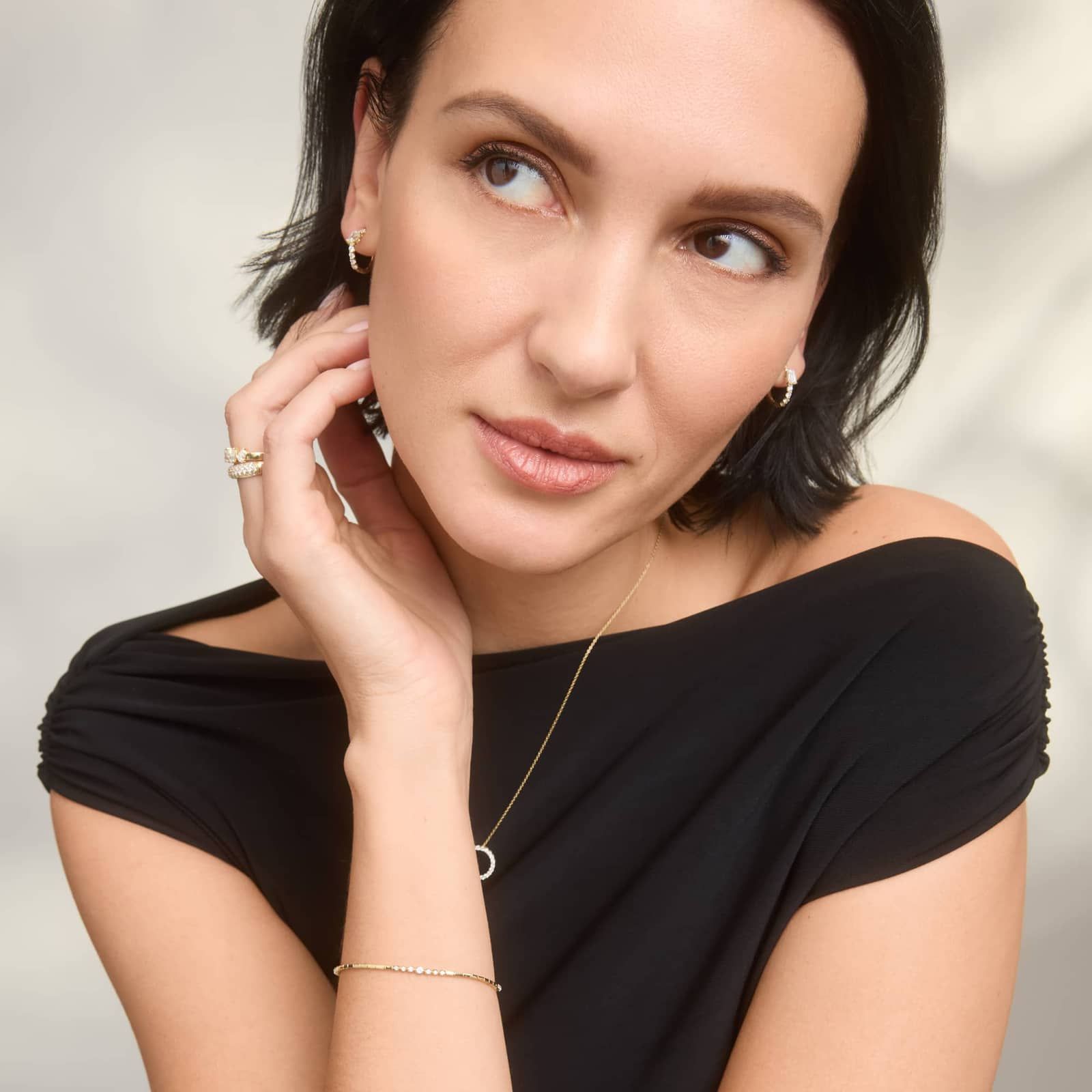 Graduating Diamond Bracelet with 0.5 CTW Round Cut Lab-Grown Diamonds in 14K Yellow Gold