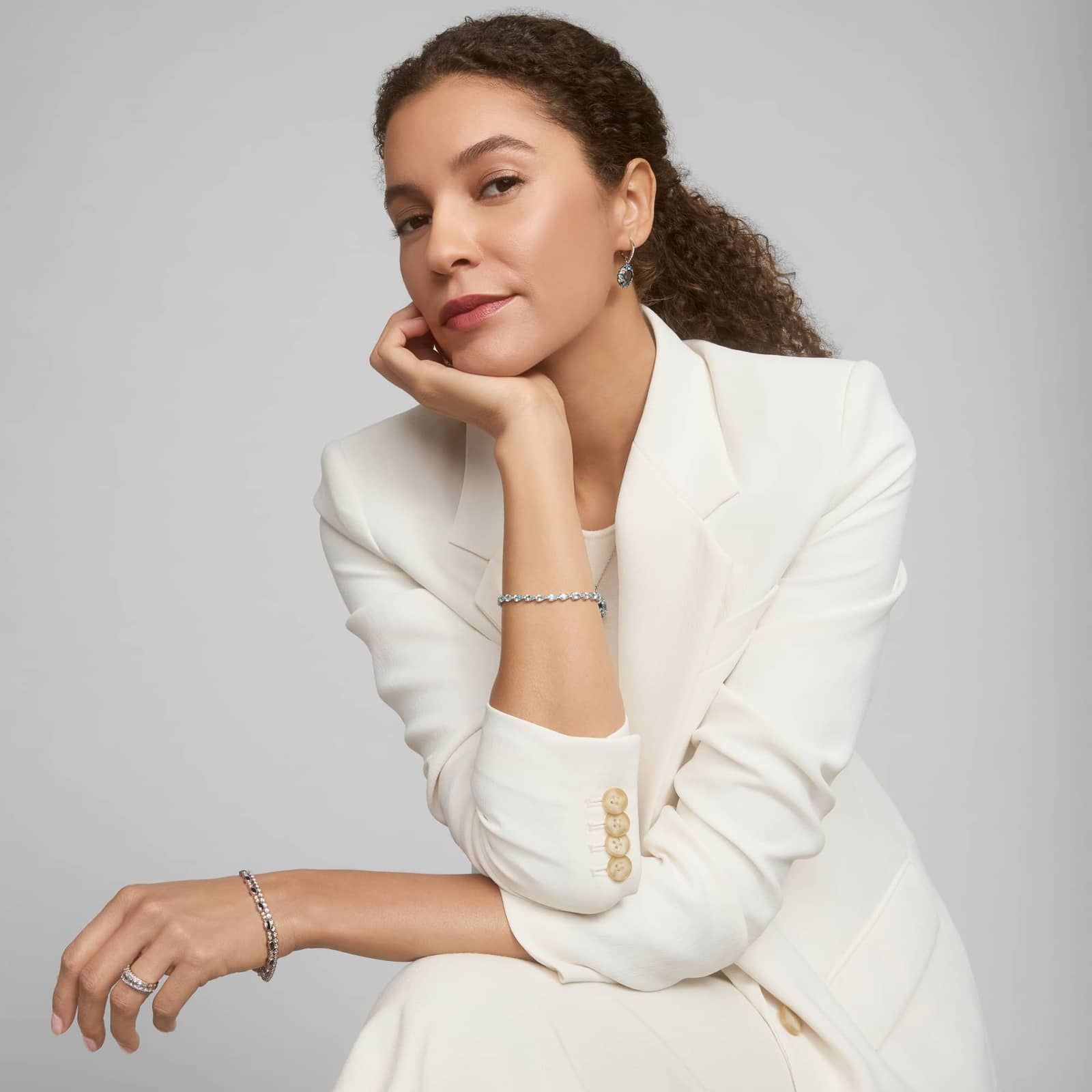 Pear Shaped Blue Topaz Bracelet in Sterling Silver