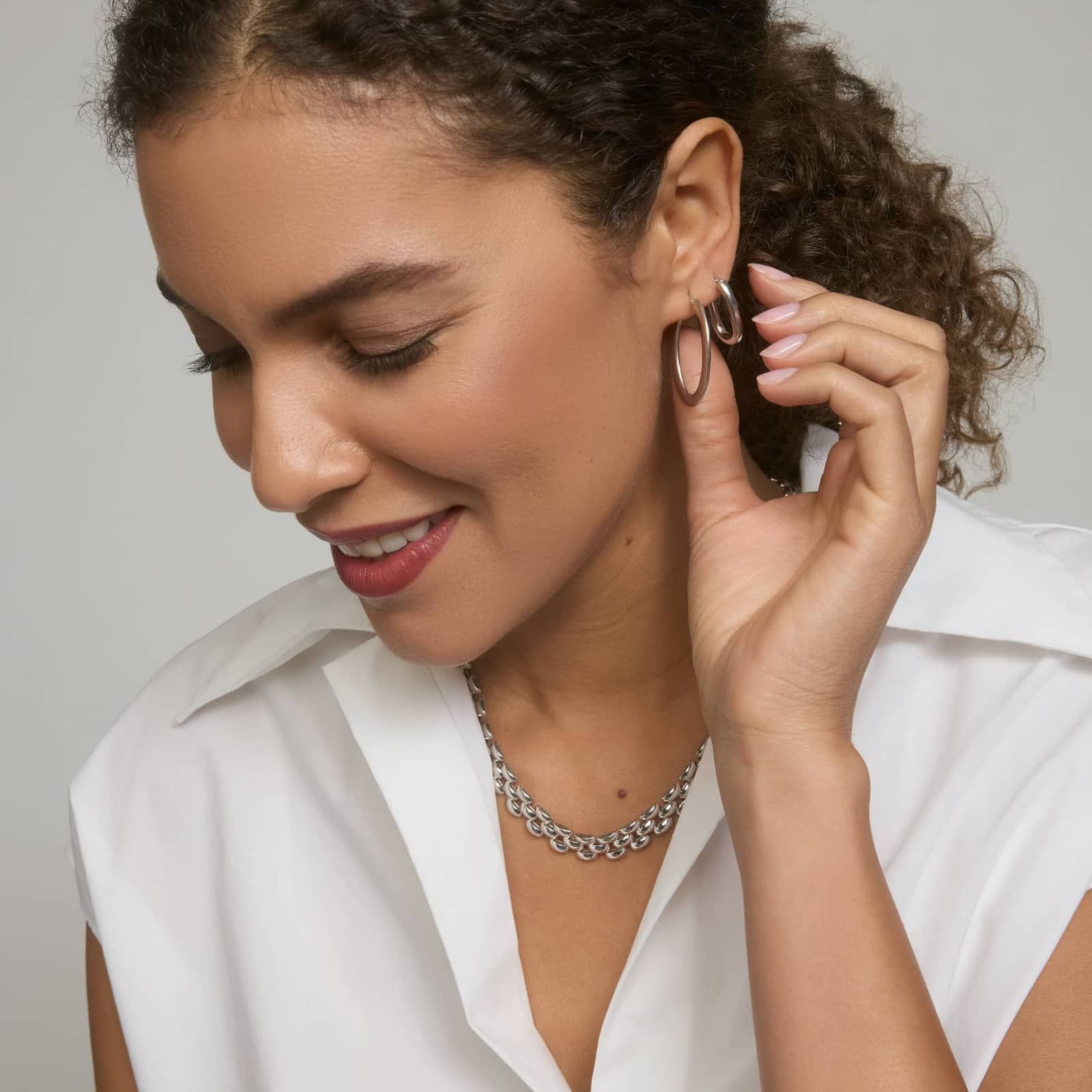 Panther Link Necklace in Sterling Silver