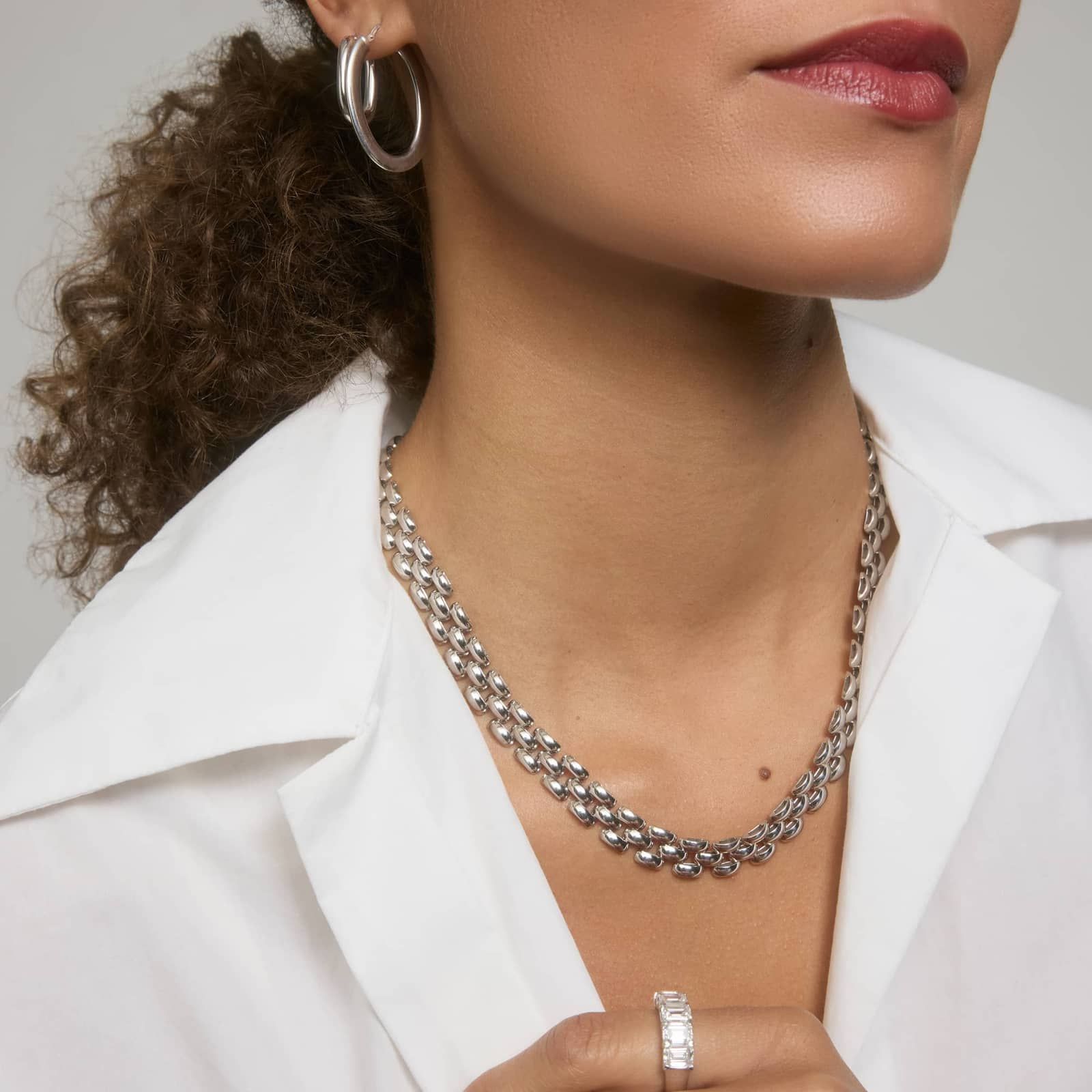 Panther Link Necklace in Sterling Silver