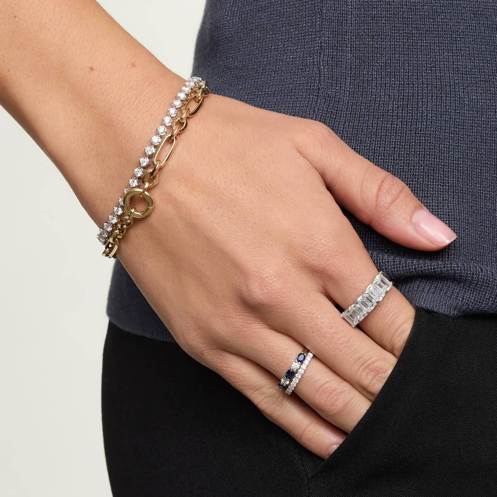 Fancy Link Chain Bracelet in 14K Yellow Gold