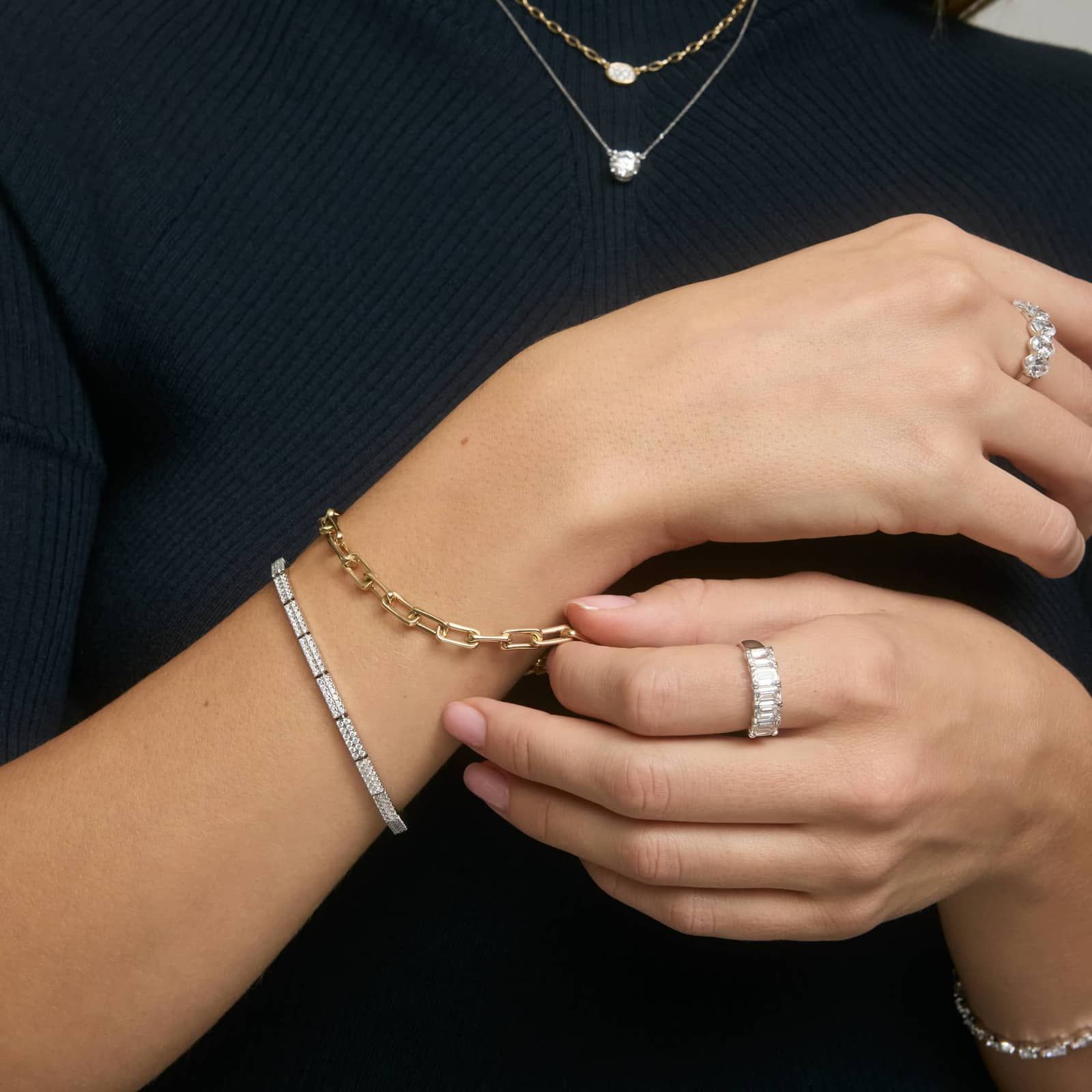 Squared Link Bracelet in 14K Yellow Gold