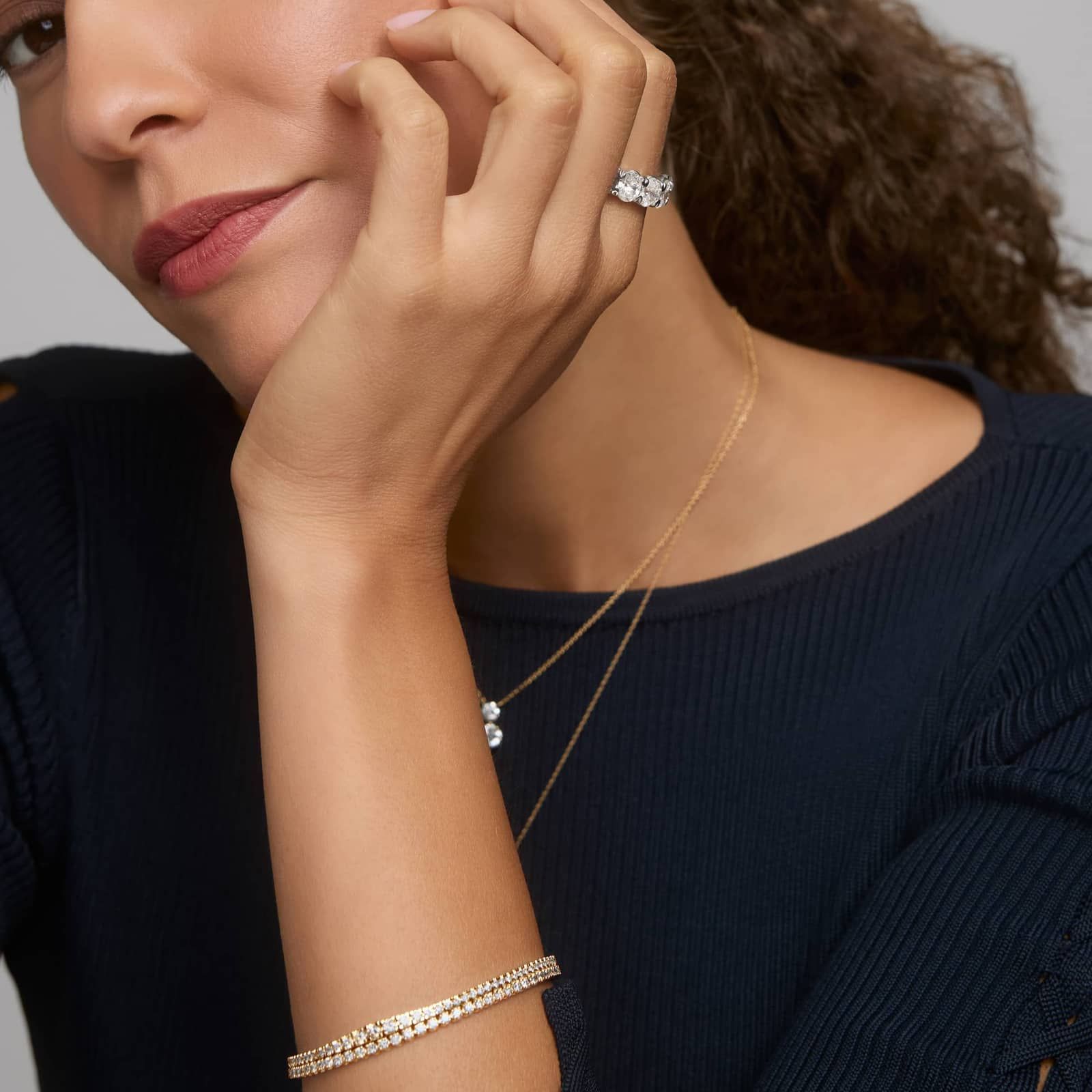 Diamond Tennis Bracelet with 2.25 CTW Round Cut Diamonds in 14K Yellow Gold