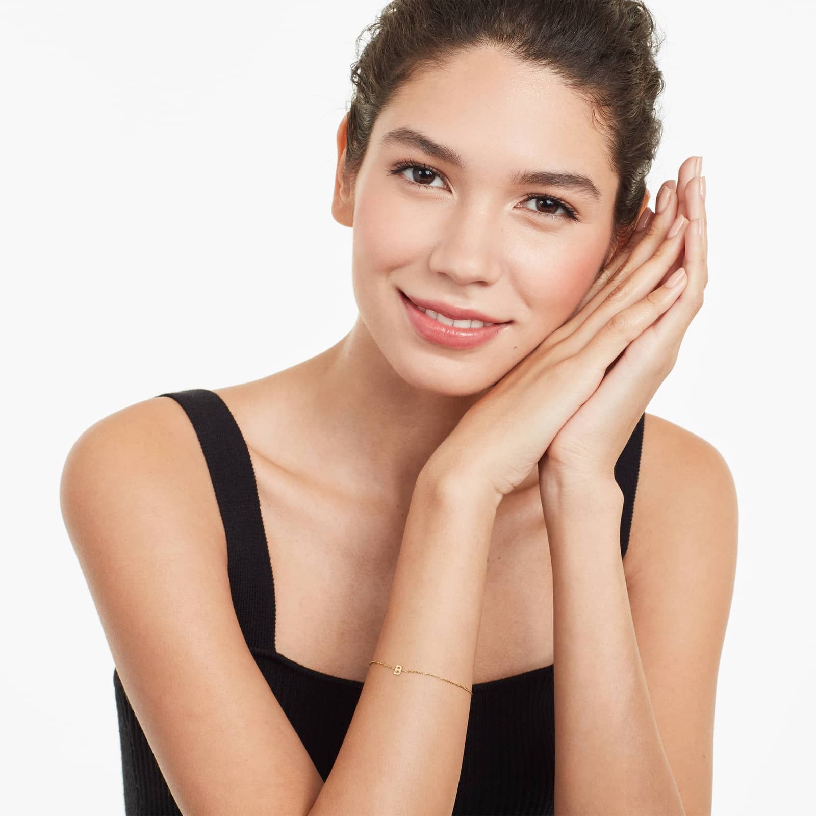 Mini Initial B Bracelet In 14K Yellow Gold