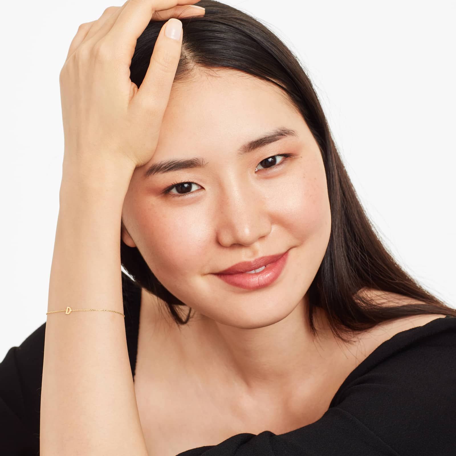 Mini Initial D Bracelet In 14K Yellow Gold