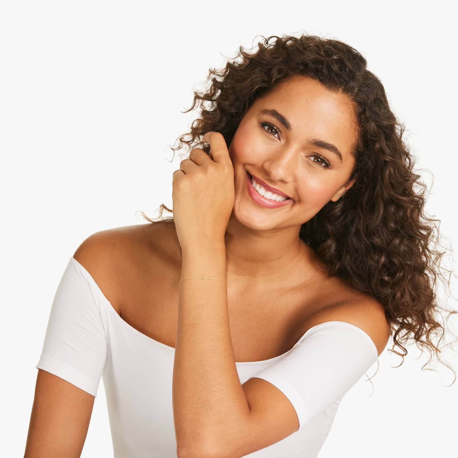 Mini Initial F Bracelet In 14K Yellow Gold