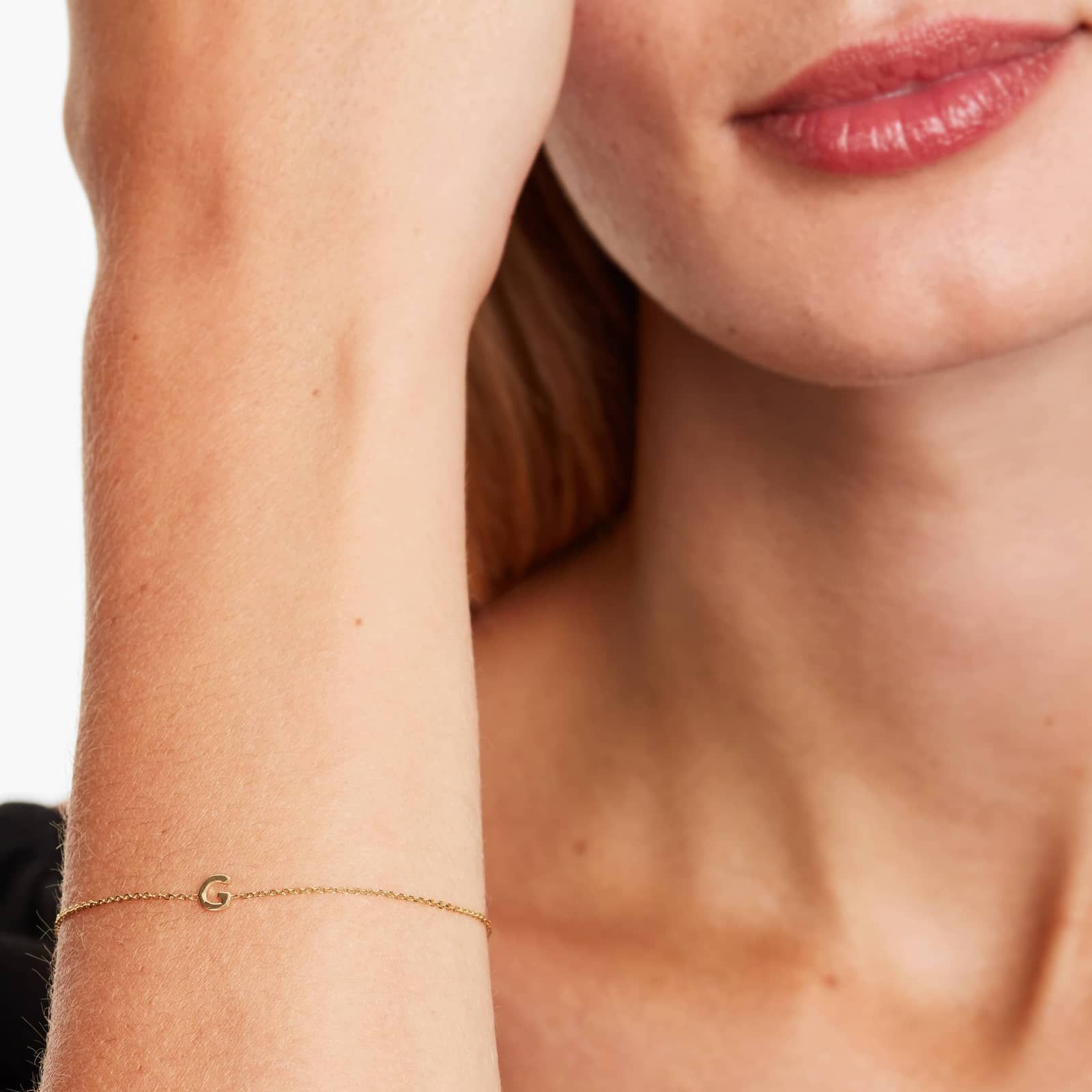Mini Initial G Bracelet In 14K Yellow Gold