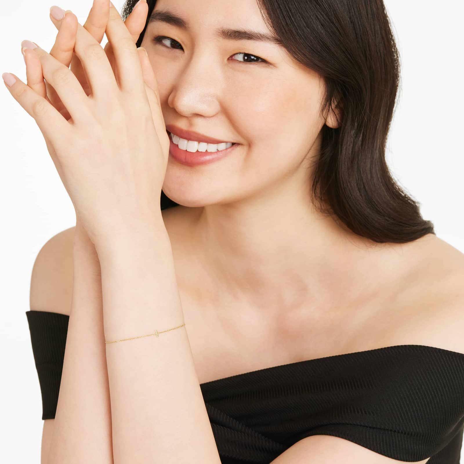 Mini Initial I Bracelet In 14K Yellow Gold