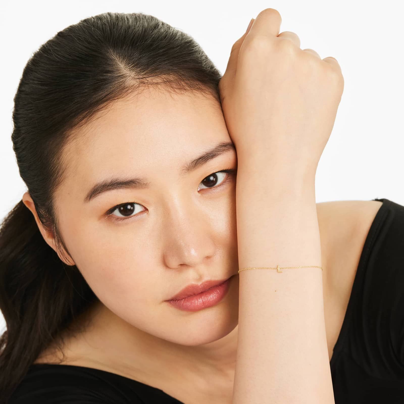 Mini Initial L Bracelet In 14K Yellow Gold