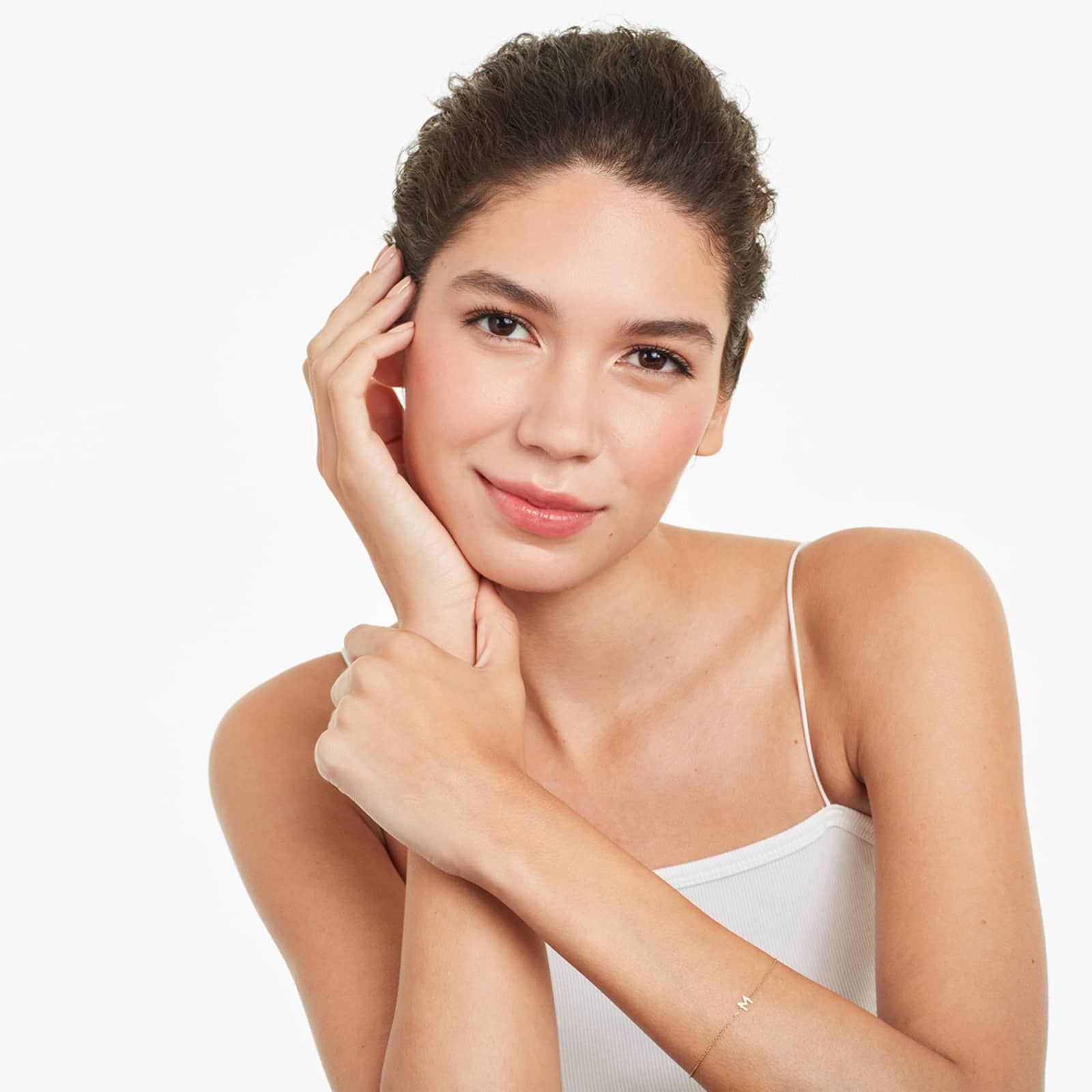 Mini Initial M Bracelet In 14K Yellow Gold